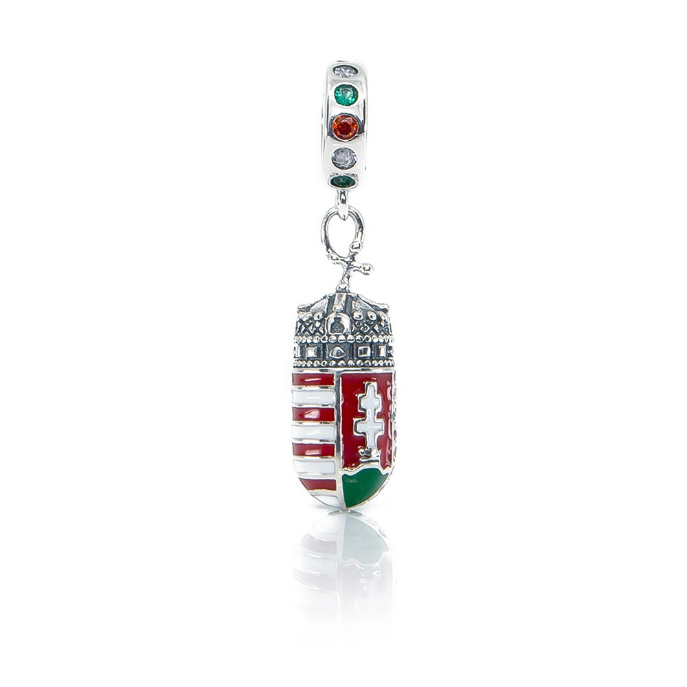 Aurora Charm Hungarian Coat of Arms Dangle silver; green; red; white sterling-silver; enamel Dangle by The Alternative Bead. Your official Aurora Charm Retailer from Germany