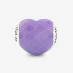 Praan Iris Crystal Heart Charm purple natural-stone Bead by The Alternative Bead. Your official Praan Retailer from Germany