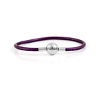 Aurora Charm Single Leather Bracelet purple; red; black sterling-silver; leather Bracelet by The Alternative Bead. Your official Aurora Charm Retailer from Germany