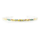 Aurora Charm Enamel Hawaiian Bangle Bracelet - Limited Edition silver; floral; yellow sterling-silver; enamel Bangle by The Alternative Bead. Your official Aurora Charm Retailer from Germany