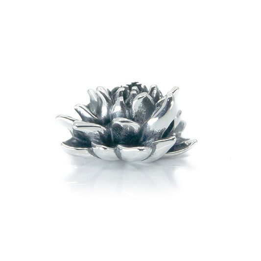 The Alternative Bead: Aurora Charm - Lotus Flower Blossom Charm Sterling Silver Charm Picture 1