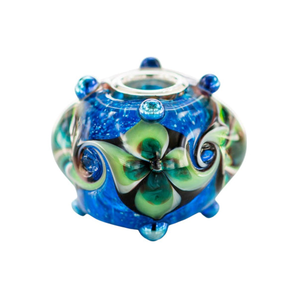 VIP-CHARMS Ocean Bloom Bead blue; green glass Bead by The Alternative Bead. Your official VIP-CHARMS Retailer from Germany