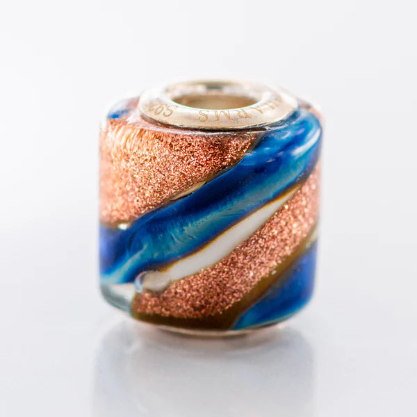 VIP-CHARMS Azure Sands Bead blue; beige; brown glass Bead by The Alternative Bead. Your official VIP-CHARMS Retailer from Germany