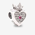Praan Pink Queen Heart Charm silver sterling-silver Bead by The Alternative Bead. Your official Praan Retailer from Germany
