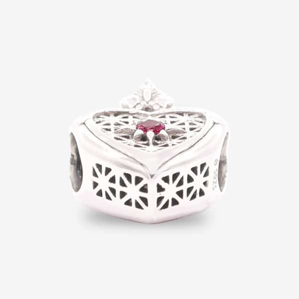 Praan Pink Queen Heart Charm silver sterling-silver Bead by The Alternative Bead. Your official Praan Retailer from Germany