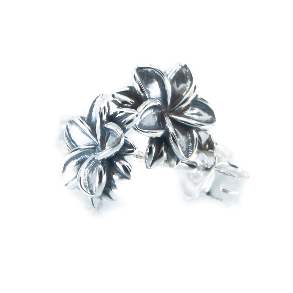 Aurora Charm Frangipani Silver Stud Earrings silver sterling-silver Earrings by The Alternative Bead. Your official Aurora Charm Retailer from Germany
