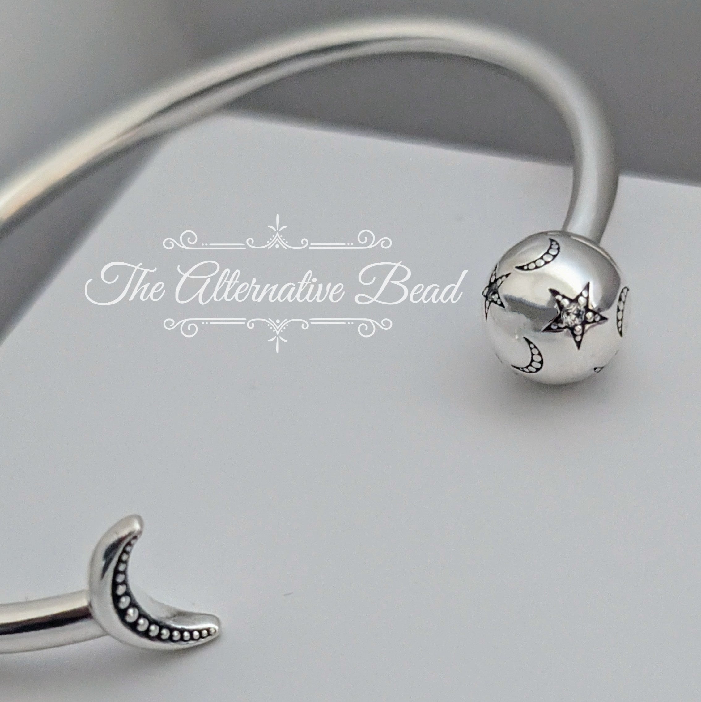 Pandora Moments Moon and Stars Open Silver Bangle (599120C01) silver sterling-silver Bangle by The Alternative Bead. Your Jewelry Retailer from Germany