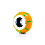 Aurora Charm Pumpkin Flavour Limited Edition Stopper orange; green sterling-silver; enamel Stopper by The Alternative Bead. Your official Aurora Charm Retailer from Germany