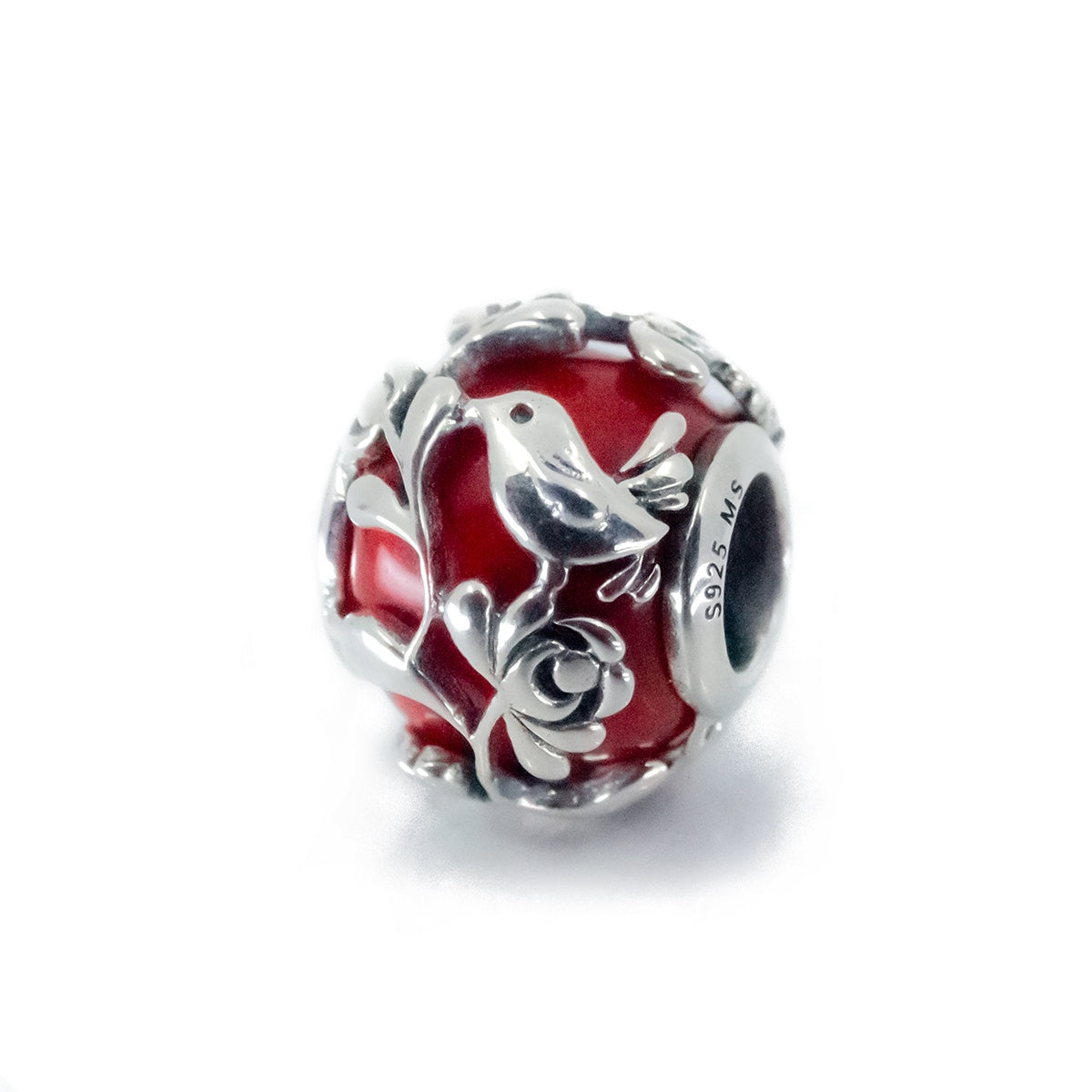 Aurora Charm Lover’s Song - Red Bead silver; red sterling-silver; glass Bead by The Alternative Bead. Your official Aurora Charm Retailer from Germany