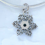 Snowflake dangle Charm - Aqua Blue