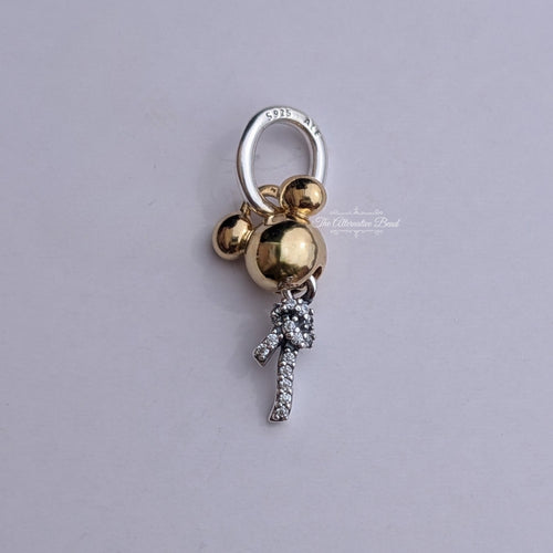 Disney x Pandora Mickey Mouse Balloon Bicolor Dangle Charm gold; multicolor sterling-silver; gold-plated Dangle by The Alternative Bead. Your Jewelry Retailer from Germany