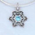Snowflake dangle Charm - Aqua Blue