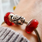 Aurora Charm Scarlet Heart Sparkles Murano Glass Charm red glass Bead by The Alternative Bead. Your official Aurora Charm Retailer from Germany