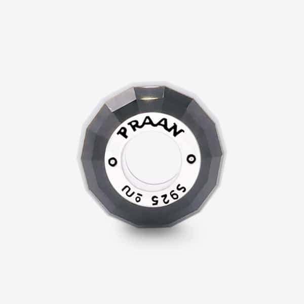 Praan Black & White Striped Agate Charm silver sterling-silver Bead by The Alternative Bead. Your official Praan Retailer from Germany