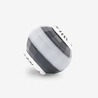 Praan Black & White Striped Agate Charm silver sterling-silver Bead by The Alternative Bead. Your official Praan Retailer from Germany