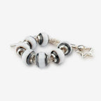 Praan Black & White Striped Agate Charm silver sterling-silver Bead by The Alternative Bead. Your official Praan Retailer from Germany