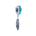 Aurora Charm Surfboard Turquoise Crystals Dangle silver; blue sterling-silver; crystal Dangle by The Alternative Bead. Your official Aurora Charm Retailer from Germany
