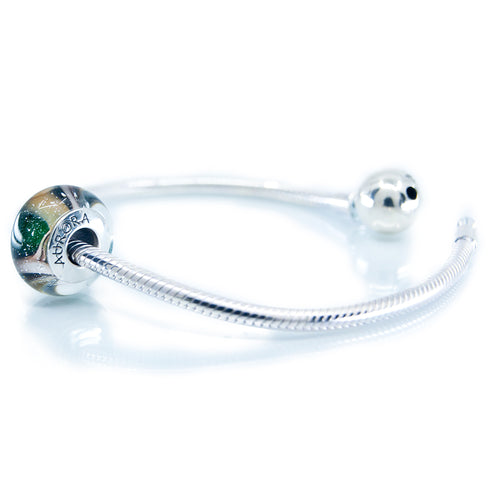 Aurora Charm Tales of The Forest Murano Glass Bead green; brown; beige glass Bead by The Alternative Bead. Your official Aurora Charm Retailer from Germany