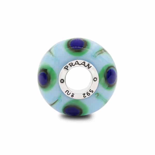 Praan Vintage Peacock Feather multicolor; blue; green; brown glass Bead by The Alternative Bead. Your official Praan Retailer from Germany