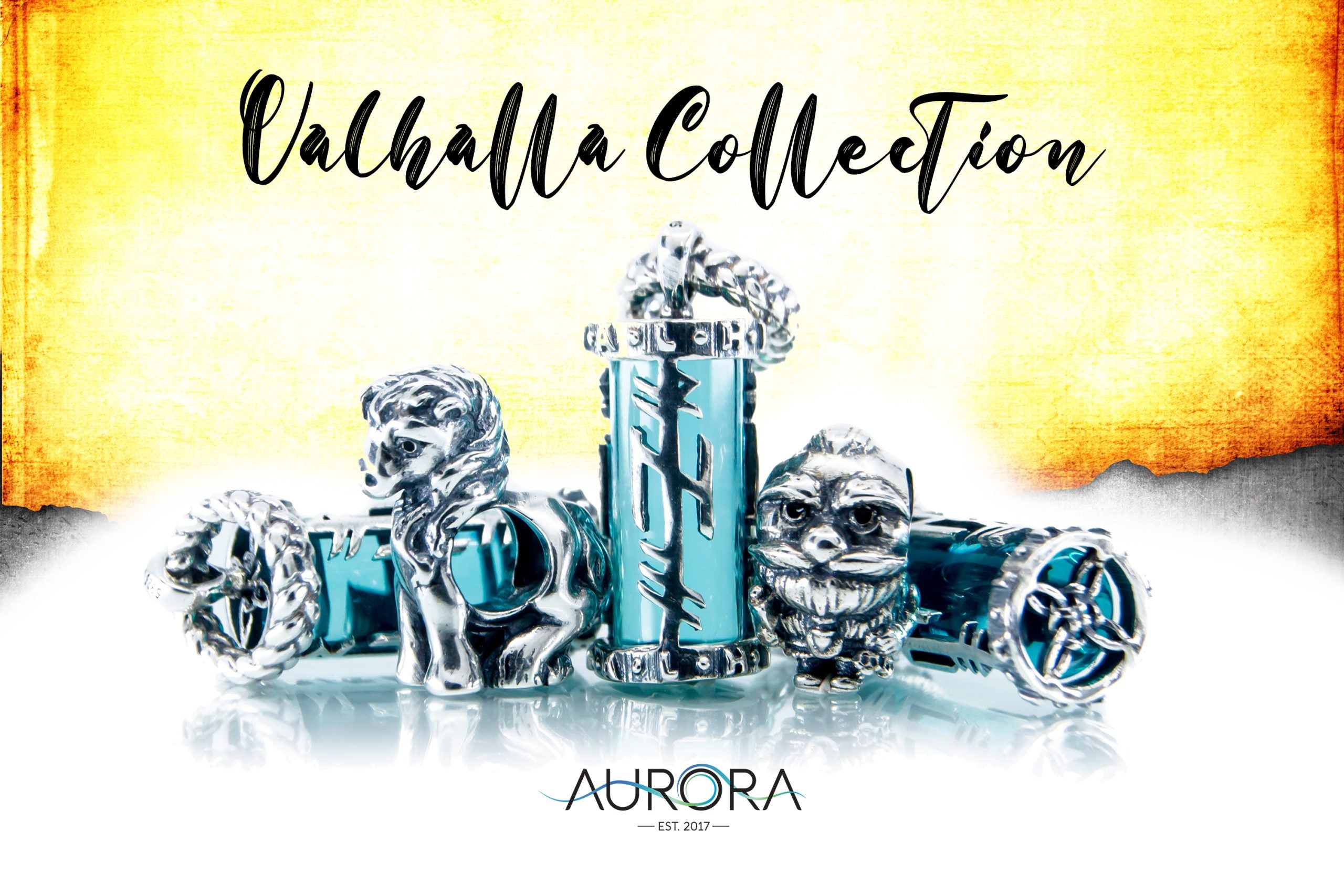 Aurora Charm Valhalla Viking Charm silver; blue sterling-silver; glass Dangle by The Alternative Bead. Your official Aurora Charm Retailer from Germany