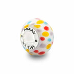 Praan White Polka dot dots and white and yellow and blue and red and gray and multicolor glass Bead by The Alternative Bead. Your official Praan Retailer from Germany